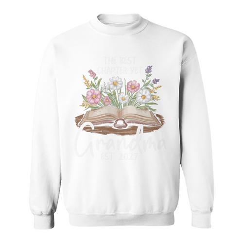Grandma Est 2027 Best Chapter Yet Floral Book Premium Tri-Blend Sweatshirt - Bookorys UK