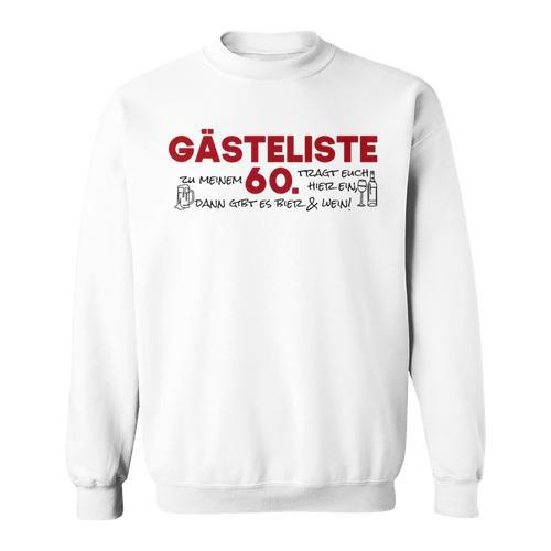 Guest List 60th Guest List Guest Book 60th Birthday Woman Man Sweatshirt - Bookorys