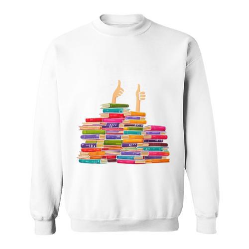 I'm Fine Reading Books Reader Book Lover Librarian Sweatshirt - Bookorys CA