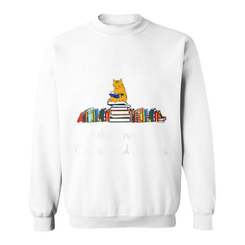 I'm A Girl Who Loves Cats And Books-Cat & Book Lover Sweatshirt - Bookorys