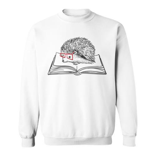 Intellectual Hedgehog Reading Book Literature Sweatshirt - Bookorys DE