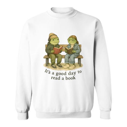 It’s A Good Day To Read A Book – Reading Frog Sweatshirt - Bookorys