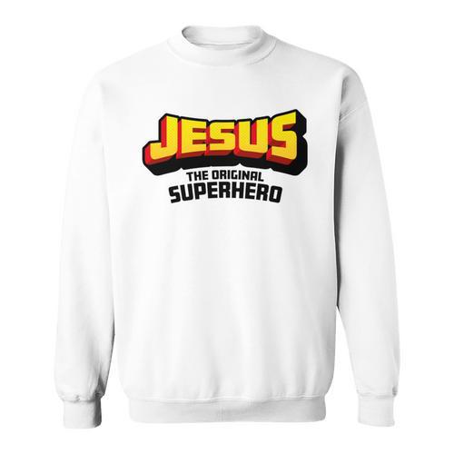 Jesus The Original Superhero Comic Book Christian Faith Sweatshirt - Bookorys DE