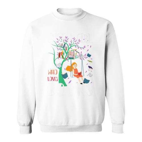 Just A Girl Who Loves Books Lover Librarian Reading Bookworm Premium Sweatshirt - Bookorys