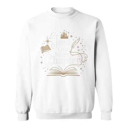 Just One More Chapter Book Lover Bookish Reading Blue Sweatshirt - Bookorys