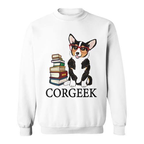 Kids Readng Corgeek Books Tricolor Corgi Lover Sweatshirt - Bookorys UK