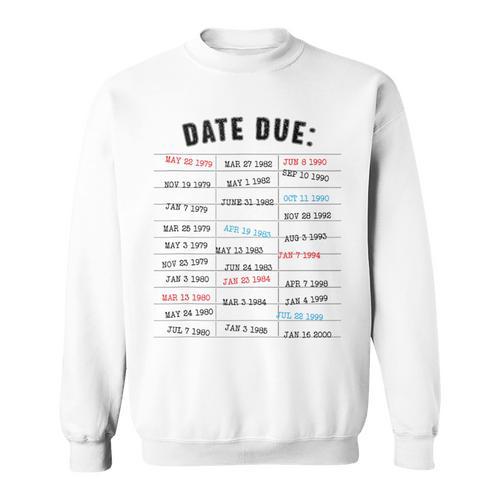 Library Due Date Stamp Card Librarian Book Reading Vintage Sweatshirt - Bookorys