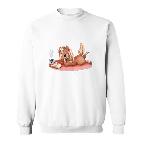 Life Is Better With Coffee Horses And Books Sweatshirt - Bookorys UK