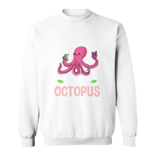 Life Is Better With An Octopus And Reading Books Sweatshirt - Bookorys AU