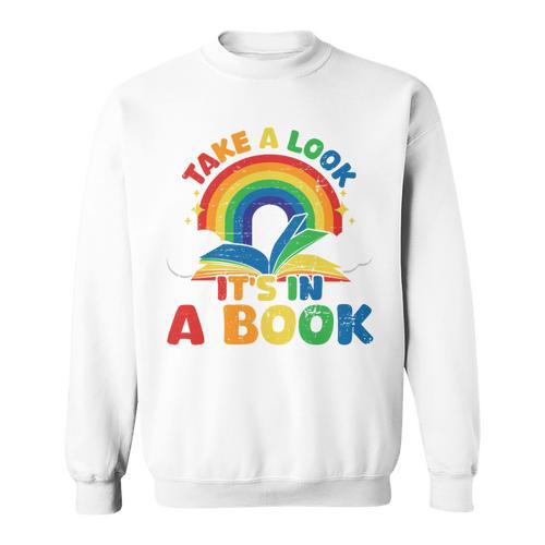 Take a Look It's In a Book Rainbow Reading Sweatshirt - Bookorys DE