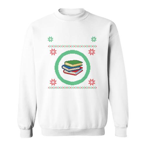 Merry Bookmas Christmas Jumper Avid Reader Ugly Sweater Book Sweatshirt - Bookorys