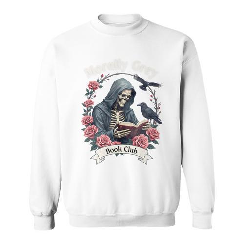 Morally Grey Book Club Gothic Skeleton And Raven Vintage Premium Tri-Blend Sweatshirt - Bookorys DE