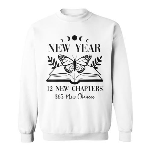 New Year 2026 Reading Book 12 New Chapters 365 New Chances Sweatshirt - Bookorys