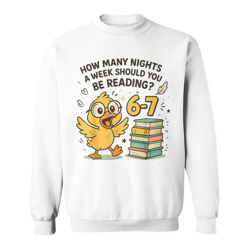 How Many Nights Reading Duck 67 Meme Book Lovers Sweatshirt - Bookorys AU