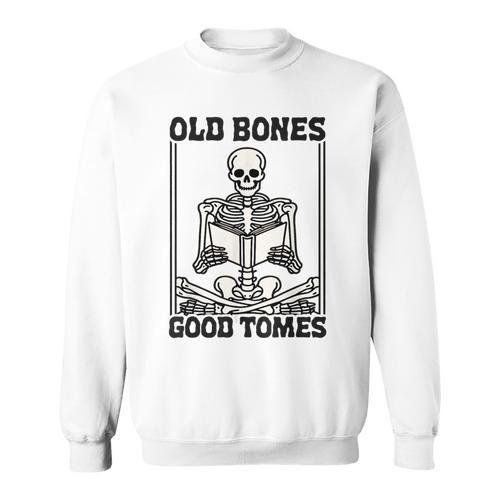 Old Bones Good Tomes Skeleton Reading Bookworm Book Lovers Sweatshirt - Bookorys