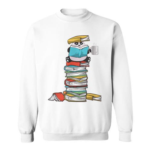 Panda Bear Loves Reading Illustration For A Book Nerd Sweatshirt - Bookorys DE