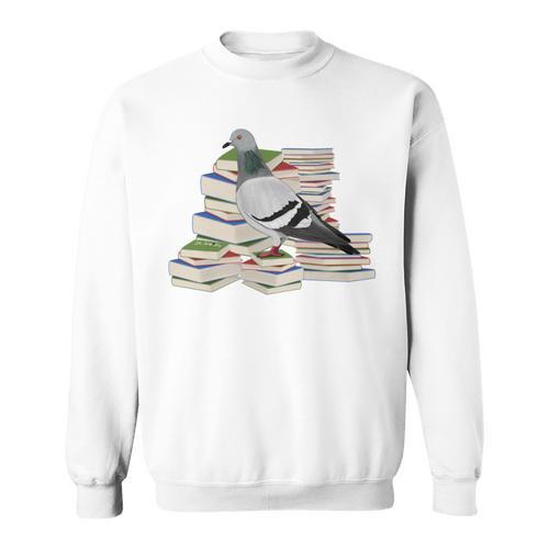 Pigeon Birds And Books Reading Bird Watching Bookworm Sweatshirt - Bookorys