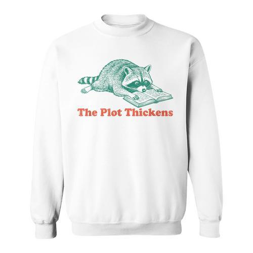 The Plot Thickens Bookish Raccoon Fantasy Book Reader Sweatshirt - Bookorys