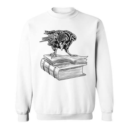 Raven Crow Book Aesthetic Dark Academia Bookworm Sweatshirt - Bookorys CA