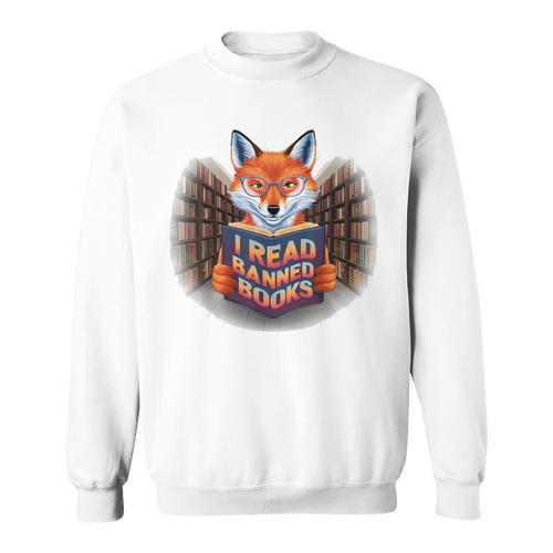 I Read Banned Books Sly Fox Reading Books Sweatshirt - Bookorys