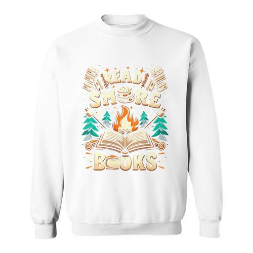Read More Books Camping Outdoors Travel Campfire Smores Premium Tri-Blend Sweatshirt - Bookorys CA