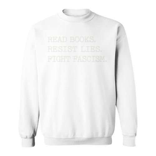 Read Books Resist Lies Fight Fascism Comfort Colors Crop Top Sweatshirt - Bookorys AU