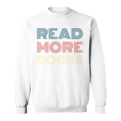 Read More Books Retro Font Book Lover Reading Quote Comfort Colors Crop Top Sweatshirt - Bookorys CA