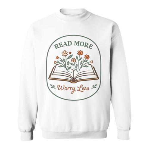 Read More Worry Less Wildflower Book Lover Reading Sweatshirt - Bookorys UK