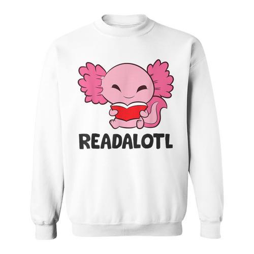 Readalotl Love Axolotls Reading Books And Axolotls Sweatshirt - Bookorys