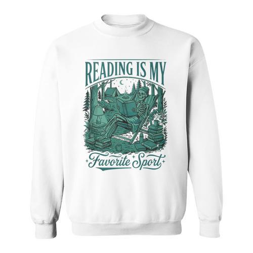 Reading Is My Favorite Sport Book Lover Bookworm Sweatshirt - Bookorys CA
