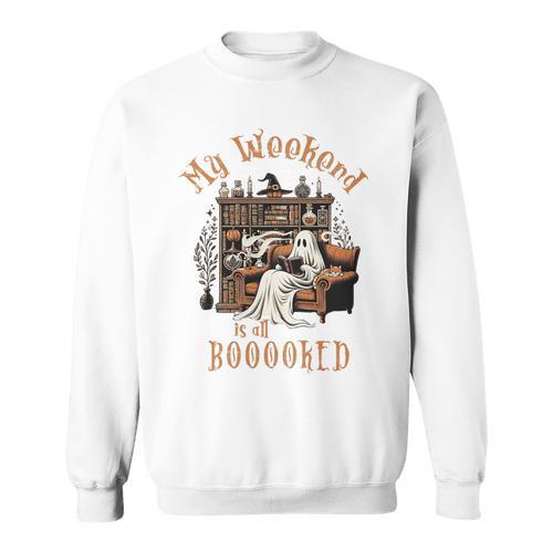 Reading Ghost Halloween Library Weekend Book Lovers Women Premium Tri-Blend Sweatshirt - Bookorys AU