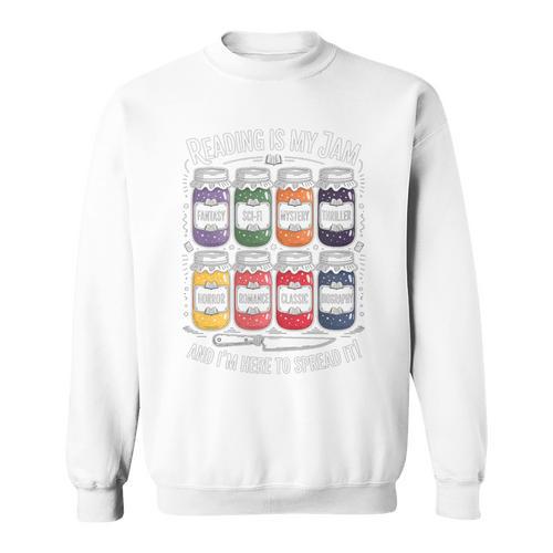 Reading Is My Jam Book Lover Pun Librarian Bookworm Premium Tri-Blend Sweatshirt - Bookorys