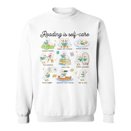 Reading Is Self Care Bookworm Reading Book Lovers Sweatshirt - Bookorys