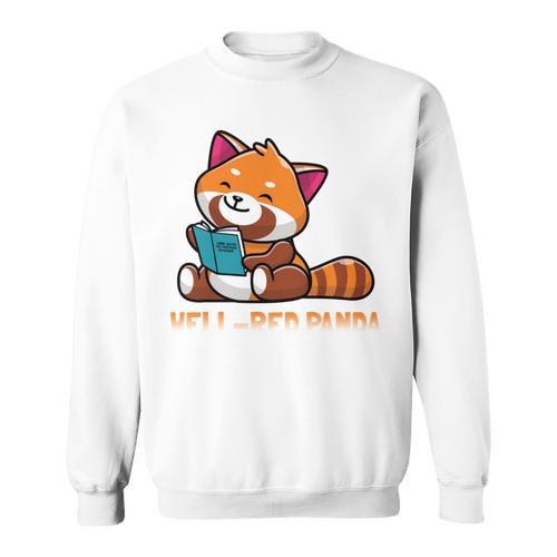 Well Red Panda Shirt Bookworm Reading Books Panda Sweatshirt - Bookorys