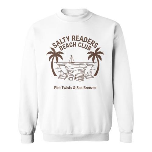 Salty Readers Beach Club Books Plot Twists & Sea Breezes Premium Tri-Blend Sweatshirt - Bookorys