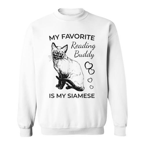 Siamese Cat Reading And Books Sweatshirt - Bookorys