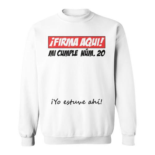 Signature Aqui 20th Birthday I Guest Book Sweatshirt - Bookorys