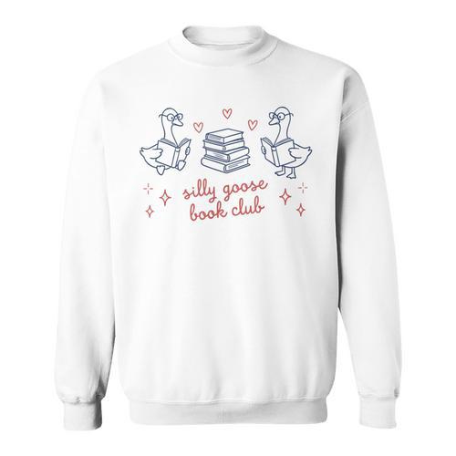 Silly Goose Book Club Cute Geese Reading Bookworms Readers Sweatshirt - Bookorys