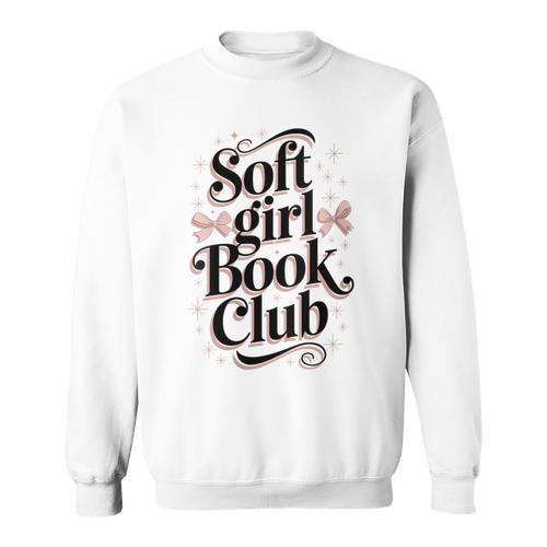 Soft Girl Book Club Coquette Bow Aesthetic Reader Sweatshirt - Bookorys