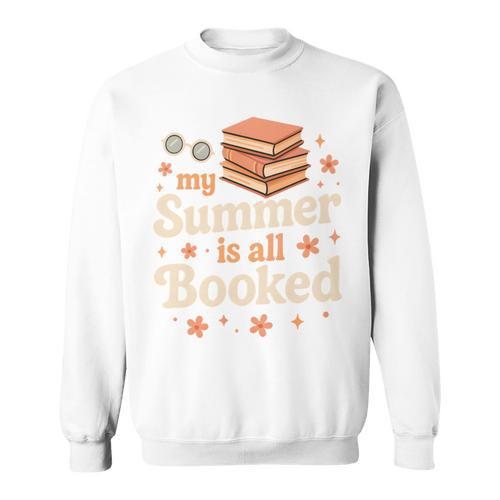 My Summer Is All Booked Book Lover Reading Vacation 2026 Comfort Colors Crop Top Sweatshirt - Bookorys UK
