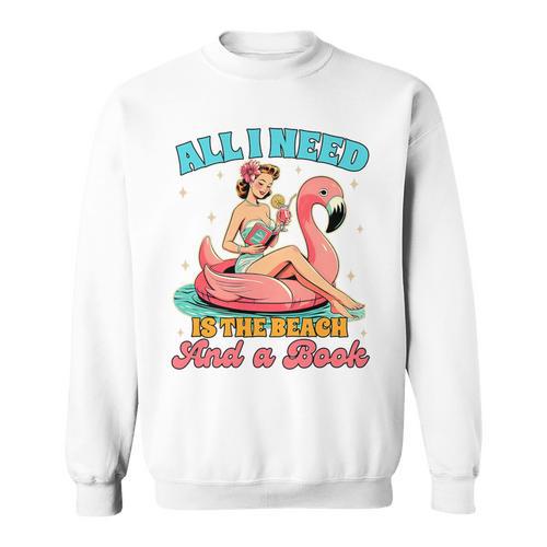 Summer Reading Book Lover All Need Is The Beach & A Book Premium Tri-Blend Sweatshirt - Bookorys CA