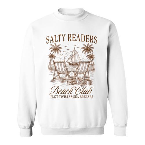 Summer Vibes Reading Book Lover Salty Readers Beach Club Sweatshirt - Bookorys