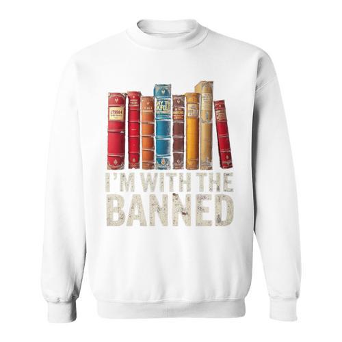 Support Banned Books Freedom I'm With The Banned Sweatshirt - Bookorys