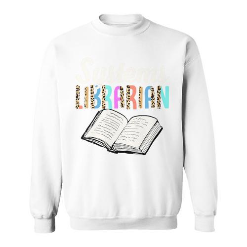 Systems Librarian Leopard Print Library Book Graphic Premium Tri-Blend Sweatshirt - Bookorys AU