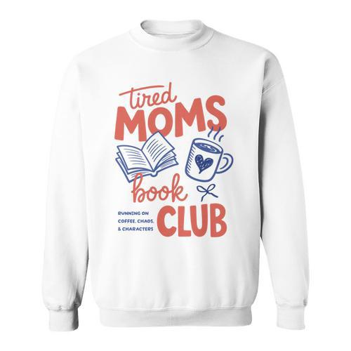 Tired Moms Book Club Mother’s Day Trendy Reading Lover Comfort Colors Crop Top Sweatshirt - Bookorys DE