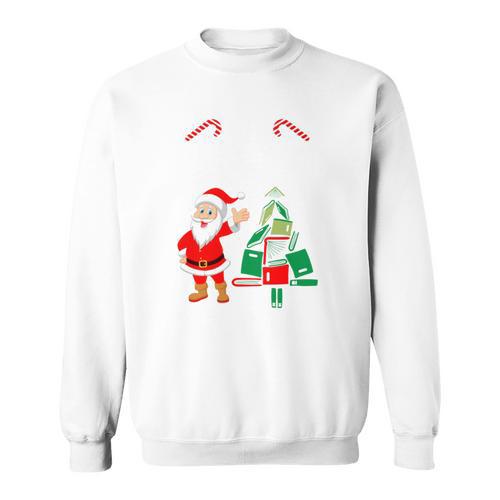 Tis The Season To Read Christmas Reindeer Book Reading Fan Sweatshirt - Bookorys CA