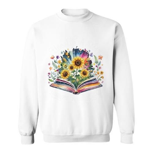 Unearth A Story Summer Reading 2026 Flower Butterfly Book Premium Tri-Blend Sweatshirt - Bookorys UK