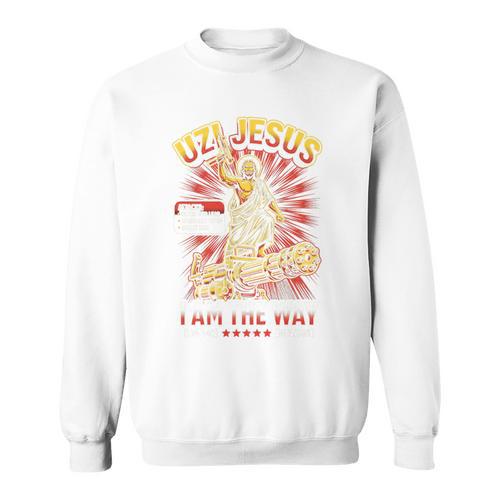 Uzi Jesus Tshirt RPG Books Christian Religion God Faith Premium Tri-Blend Sweatshirt - Bookorys