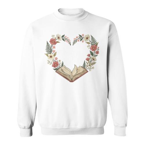 Vintage Book Lover Valentine Heart Premium Tri-Blend Sweatshirt - Bookorys