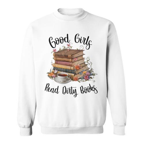 Vintage Fantasy Romance Lover Good Girls Read Dirty Books Sweatshirt - Bookorys AU